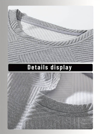 Men's Summer Houndstooth Knitted T-Shirt & Shorts Set - Casual Sports Outfit - Buy Center US