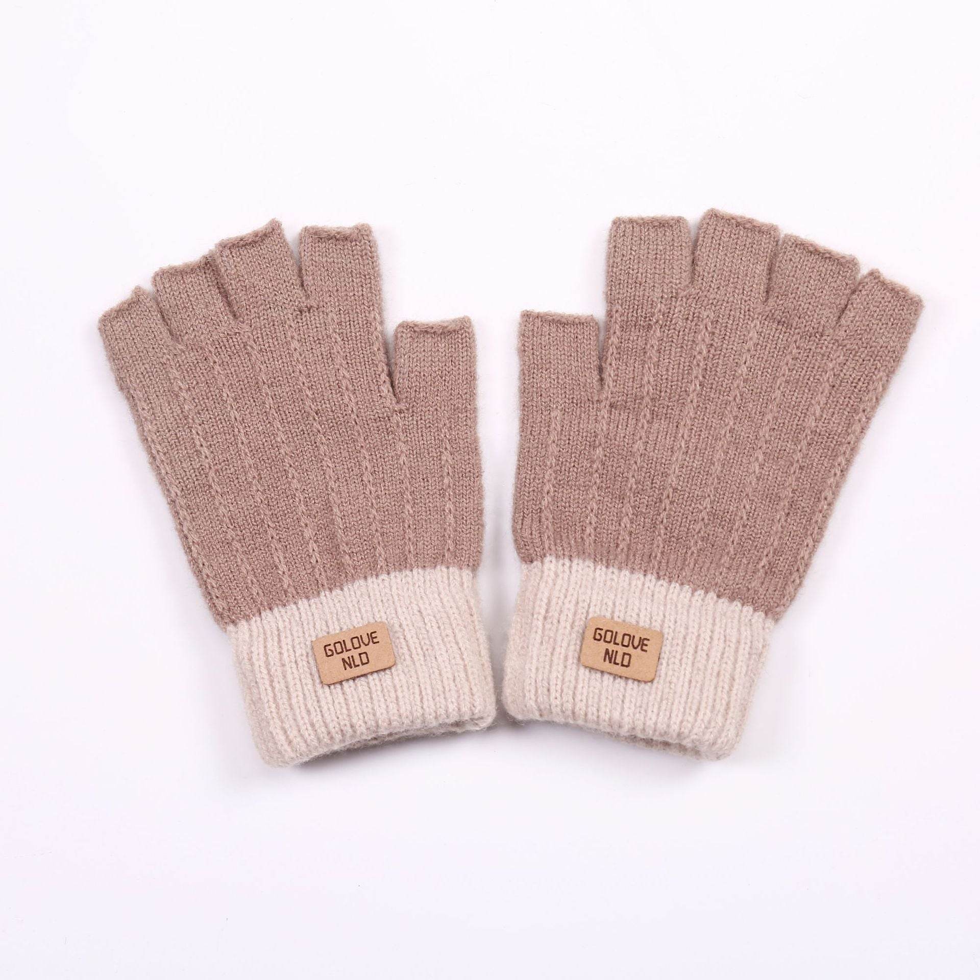 Warm Wool Knitted Half Finger Gloves - Touch Screen & Windproof - Buy Center US