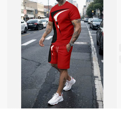 Men's Casual Printed T-Shirt & Shorts Set - Comfortable Sportswear - Buy Center US
