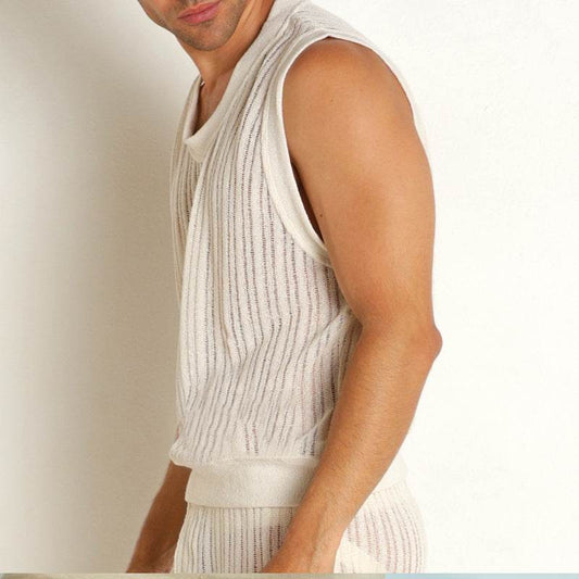 Buycenter Men's Casual Vest Shorts Suit - Stylish I-Shaped Design - Buy Center US