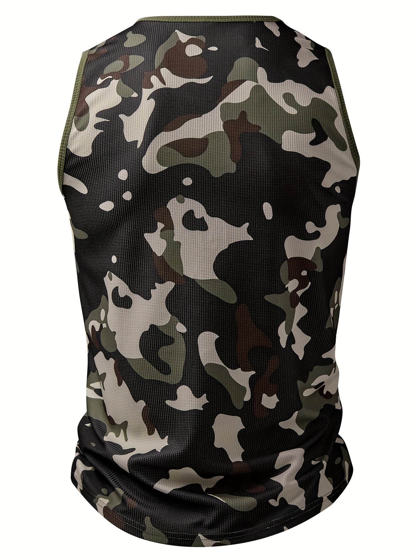 Men's Stylish Color-Blocked Casual Tank Top - Crew Neck, Slim Fit - Buy Center US