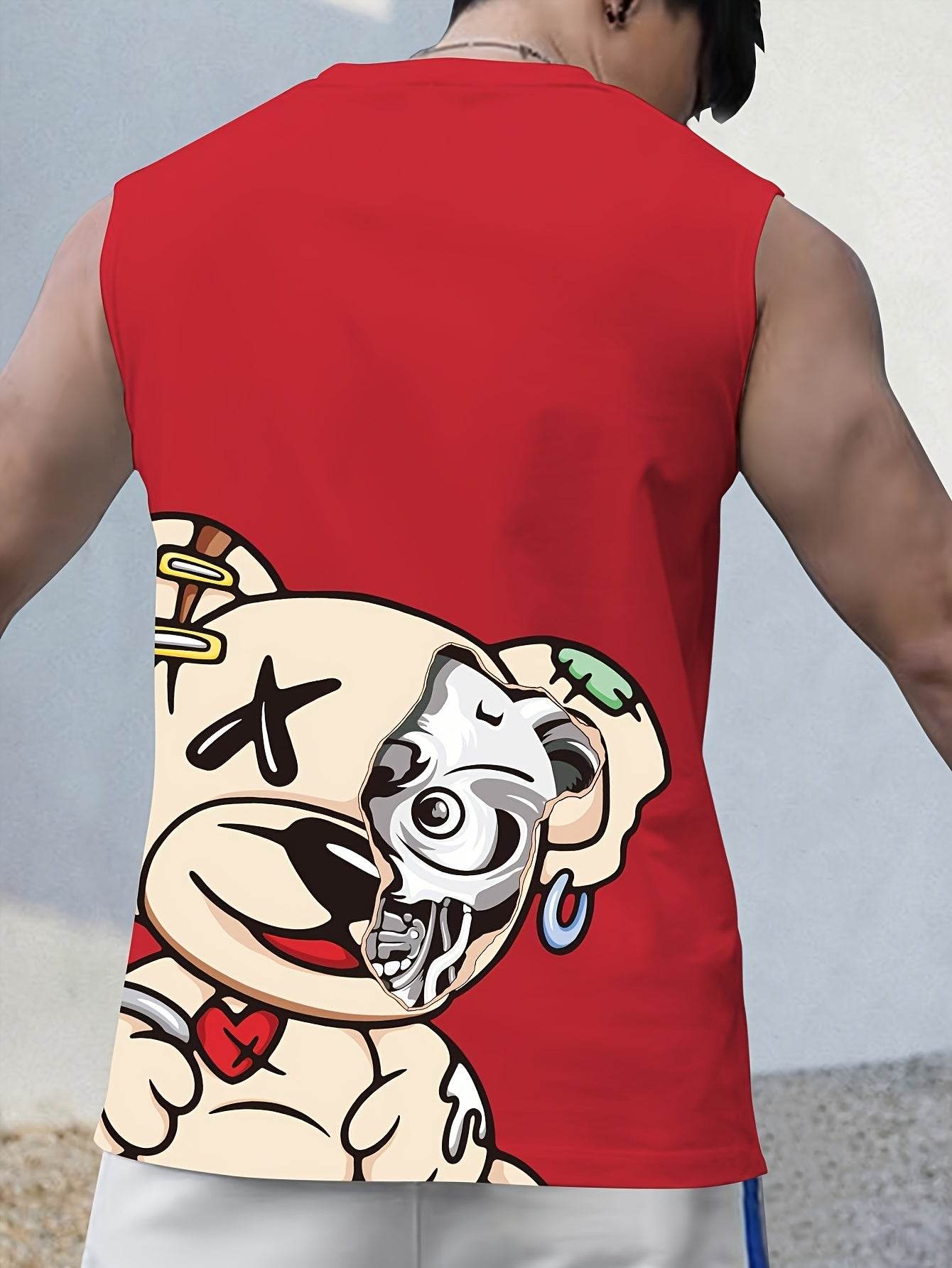 Men's Lion Graphic Print Tank Top - Casual Summer Vest, Skinny Fit - Buy Center US