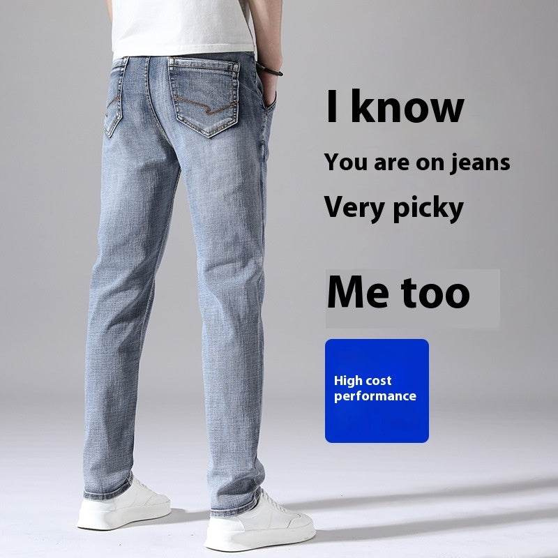 Retro Thin Jeans for Men - Loose Casual Trousers in Various Colors - Buy Center US