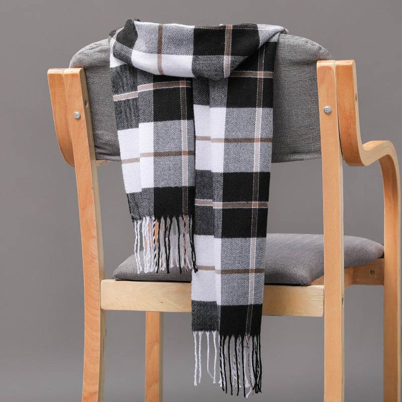Buycenter British Plaid Cashmere Tassel Scarf for Couples & Kids - Buy Center US