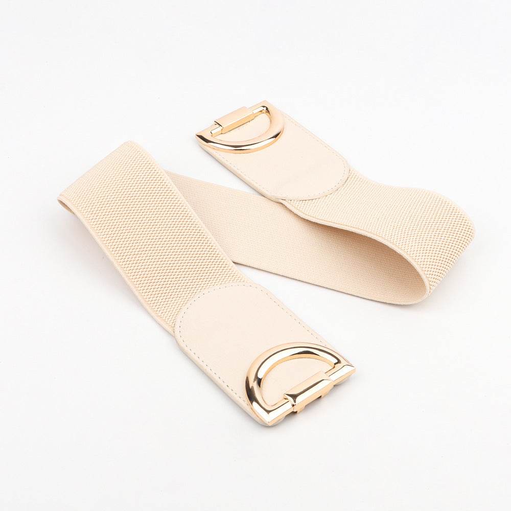 Stylish Women's Wide Belt with Elastic Buckles - Multiple Colors Available - Buy Center US