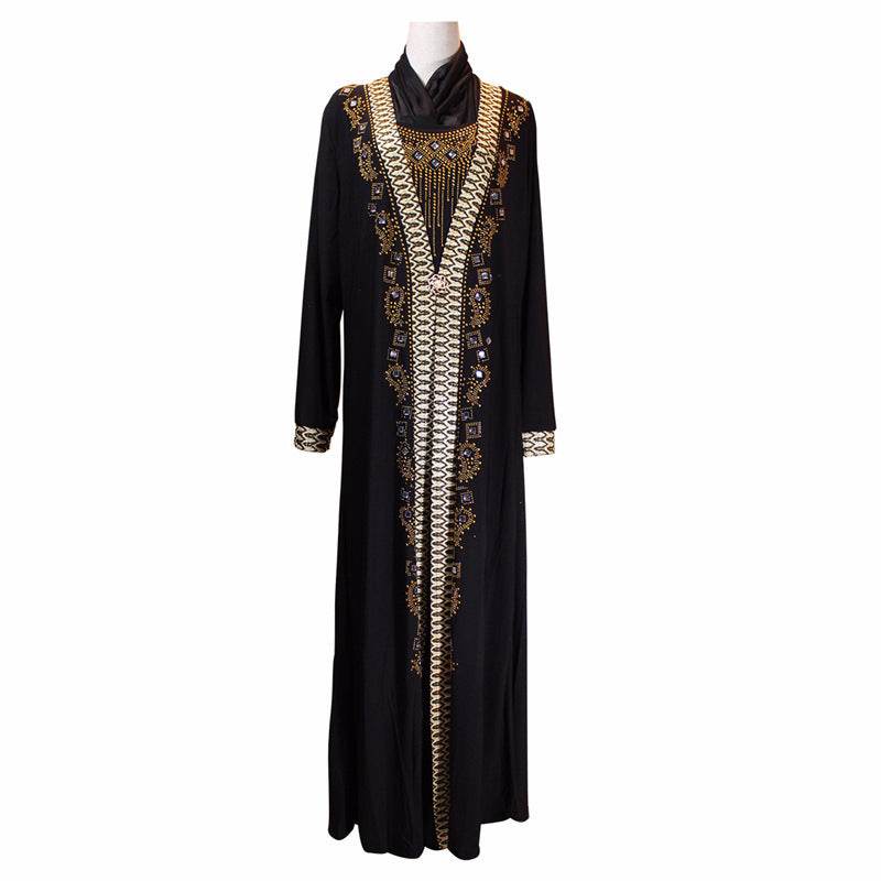 Buycenter Muslim Ramadan Fashion Beaded Dress - Elegant Crystal Hemp - Buy Center US
