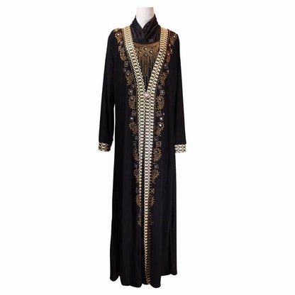Buycenter Muslim Ramadan Fashion Beaded Dress - Elegant Crystal Hemp - Buy Center US