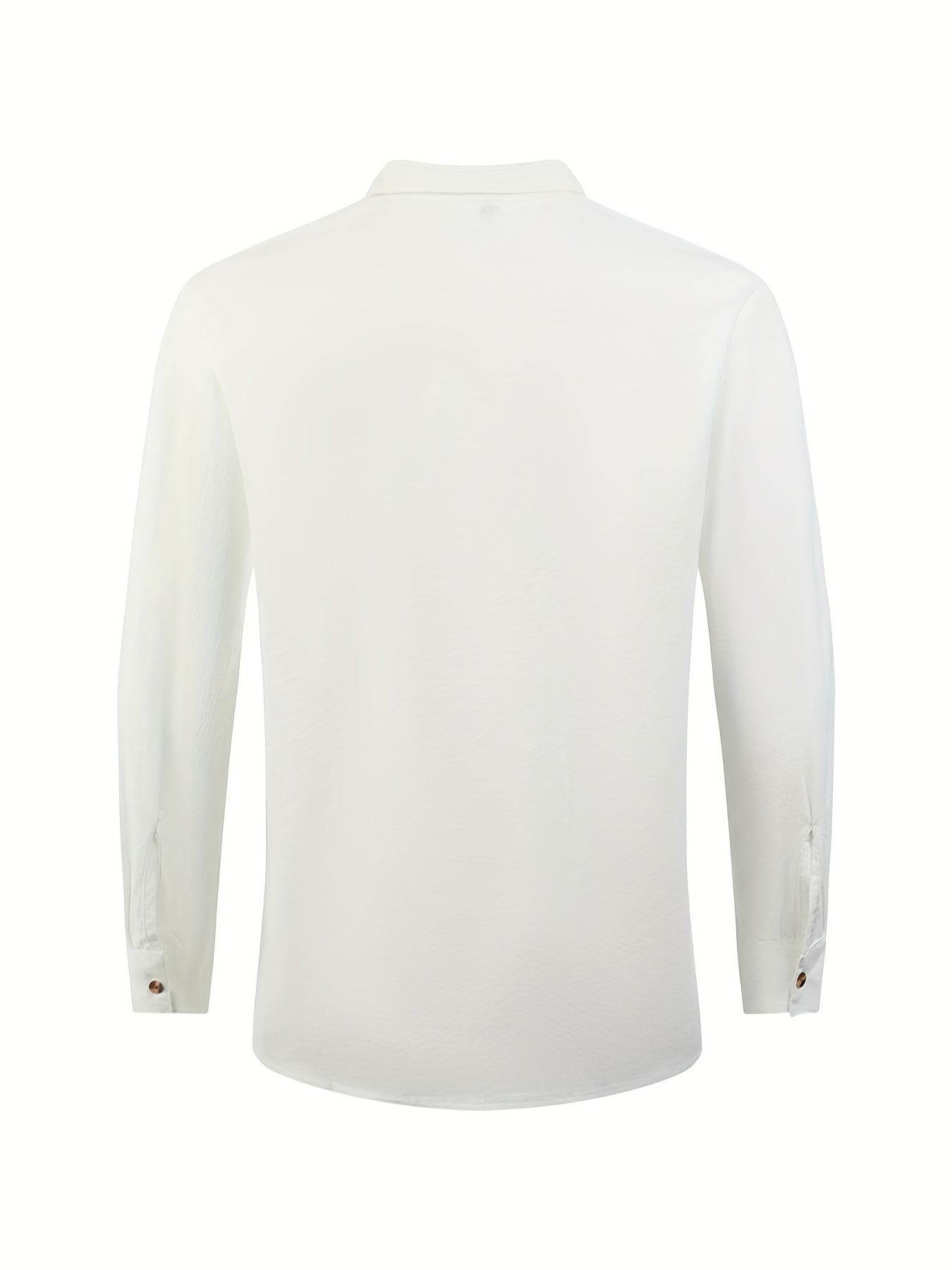 Men's Casual Cotton Linen V-Neck Shirt & Pants Set - Spring/Fall Fashion - Buy Center US
