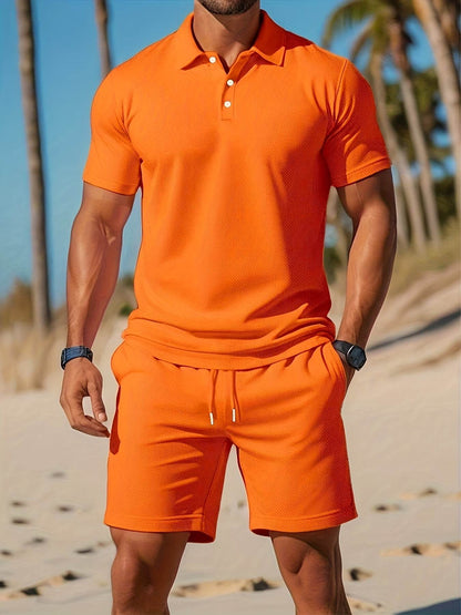 Men's Casual Two-Piece Set - Stylish Cardigan Top & Short Pants for Summer - Buy Center US