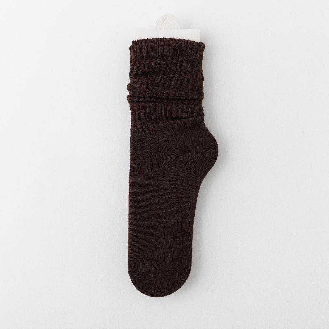 Stylish Pile Style Maillard Socks for Women - High Cylinder, Solid Colors - Buy Center US