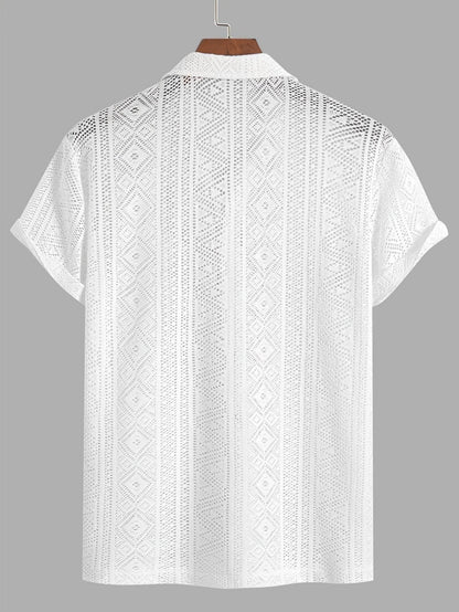 Men’s Casual Knit Open Sweater - Lightweight Lapel Summer Shirt - Buy Center US