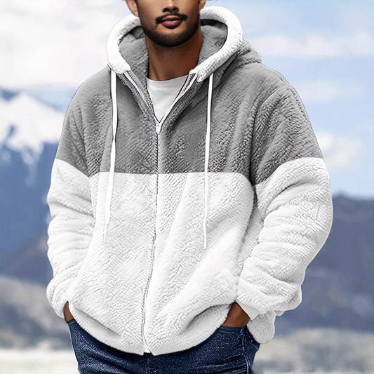 Buycenter Men's Fleece Thermal Jacket - Double-sided, Loose Fit, Regular Length - Buy Center US