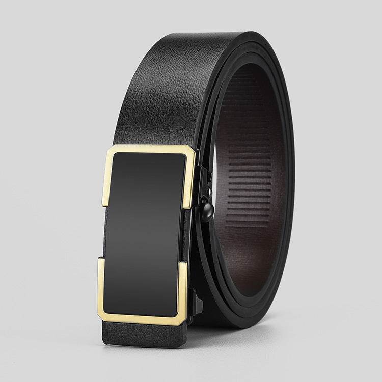 Buycenter Men's Automatic Buckle Belt - Two-layer Cowhide, Business Casual - Buy Center US