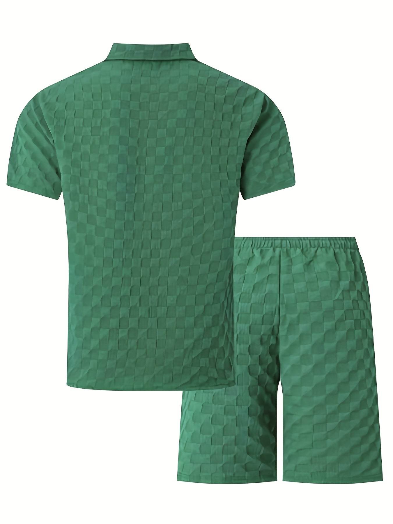 NIKXUAN Men's Casual Short-Sleeved Suit - Breathable Checkered Summer Top - Buy Center US