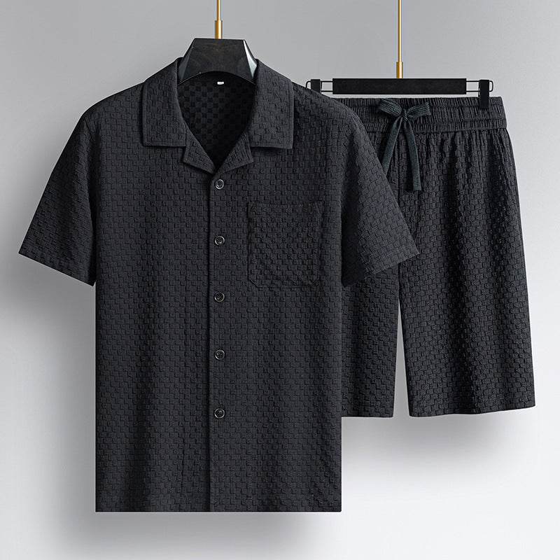 Buycenter Men's Short Sleeve Shorts Suit - Fashionable Two-Piece Set - Buy Center US