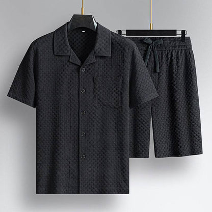 Buycenter Men's Short Sleeve Shorts Suit - Fashionable Two-Piece Set - Buy Center US