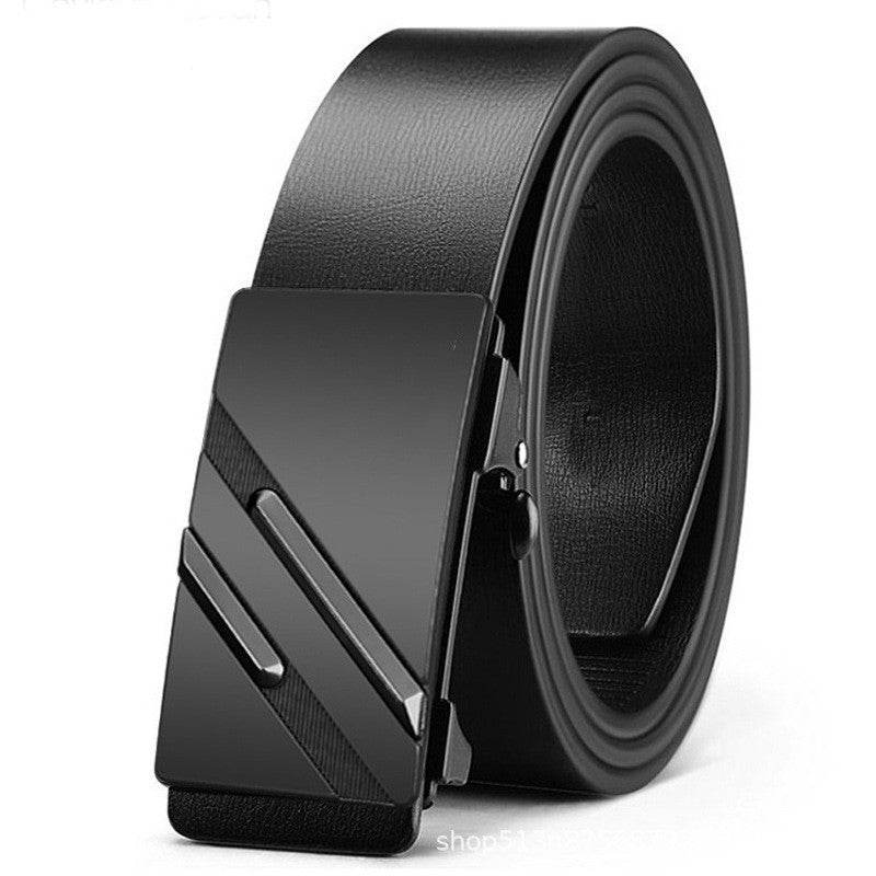 Buycenter Men's Automatic Buckle Belt - Two-layer Cowhide, Business Casual - Buy Center US