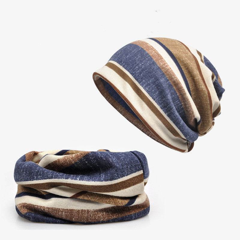 Buycenter Striped Scarf Hat for Men & Women - Unisex Casual Pullover - Buy Center US