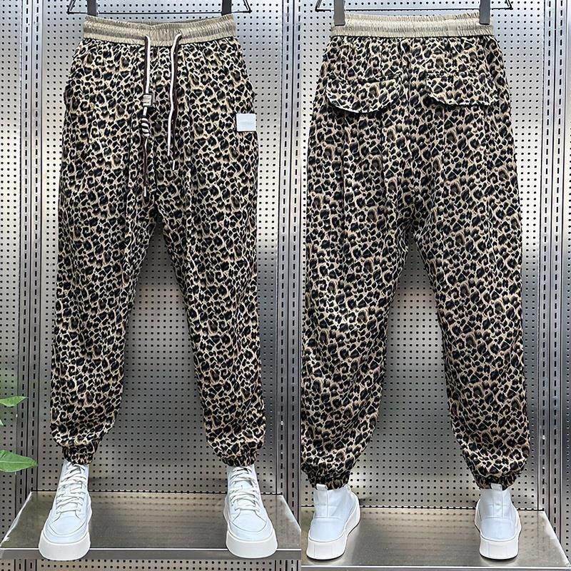 Men's Leopard Print Trousers - Loose Fit Casual Harem Pants - Buy Center US