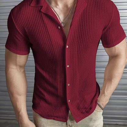 Men's Stretch Fit Casual Shirt - Lightweight, Breathable, Short Sleeve - Buy Center US