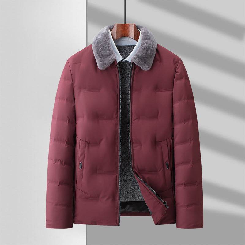 Buycenter Detachable Wool Lapel Business Jacket for Middle-Aged Men - Buy Center US