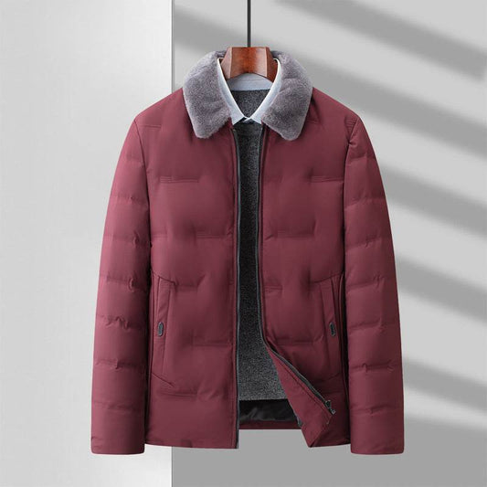 Buycenter Detachable Wool Lapel Business Jacket for Middle-Aged Men - Buy Center US