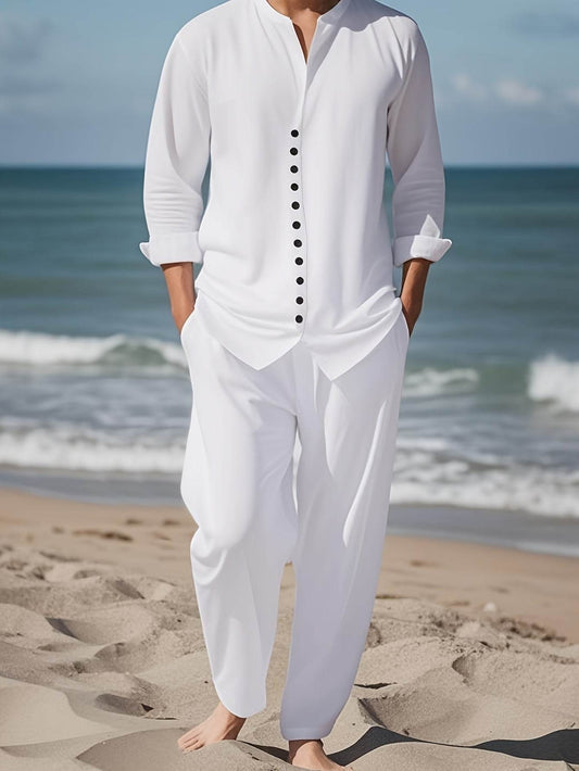 Men's Casual Pure White Print Suit - Perfect for All Seasons & Parties - Buy Center US