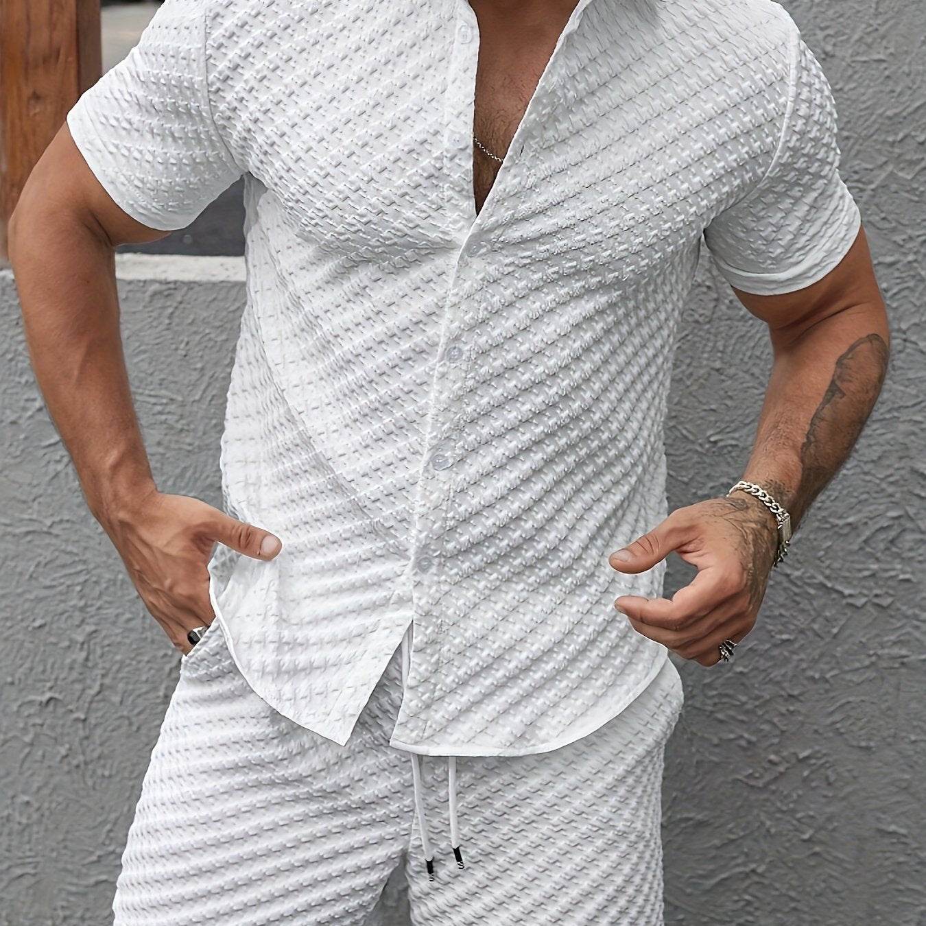 Directional Development Men's Houndstooth Cardigan - Casual Stylish Summer Wear - Buy Center US