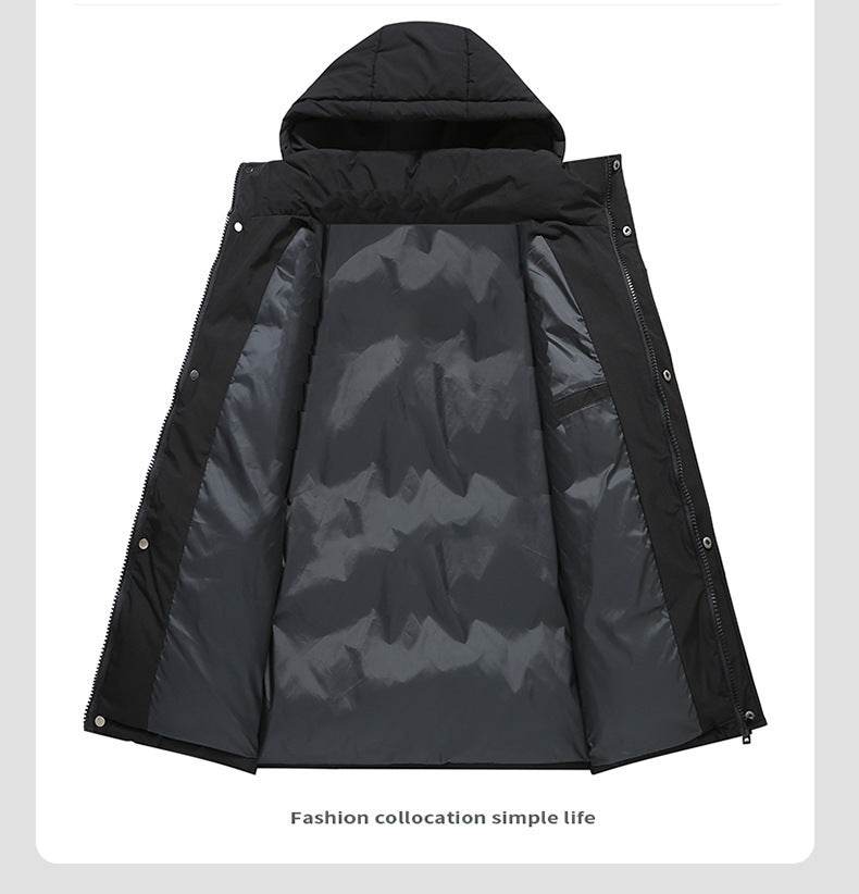 Buycenter Men's Winter Down Jacket - Hooded, Loose Fit, Polyester Fiber - Buy Center US