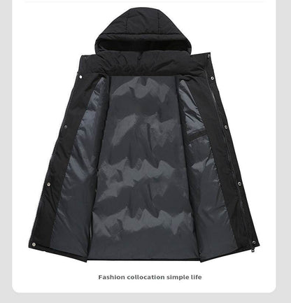Buycenter Men's Winter Down Jacket - Hooded, Loose Fit, Polyester Fiber - Buy Center US
