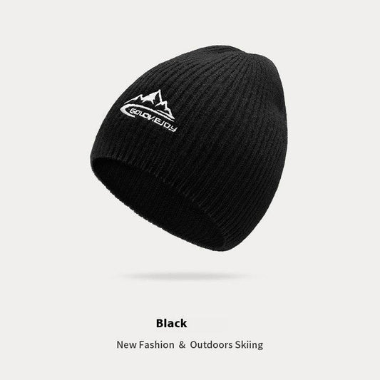 Men's Thick Wool Knitted Hat - Windproof & Warm for Autumn/Winter - Buy Center US