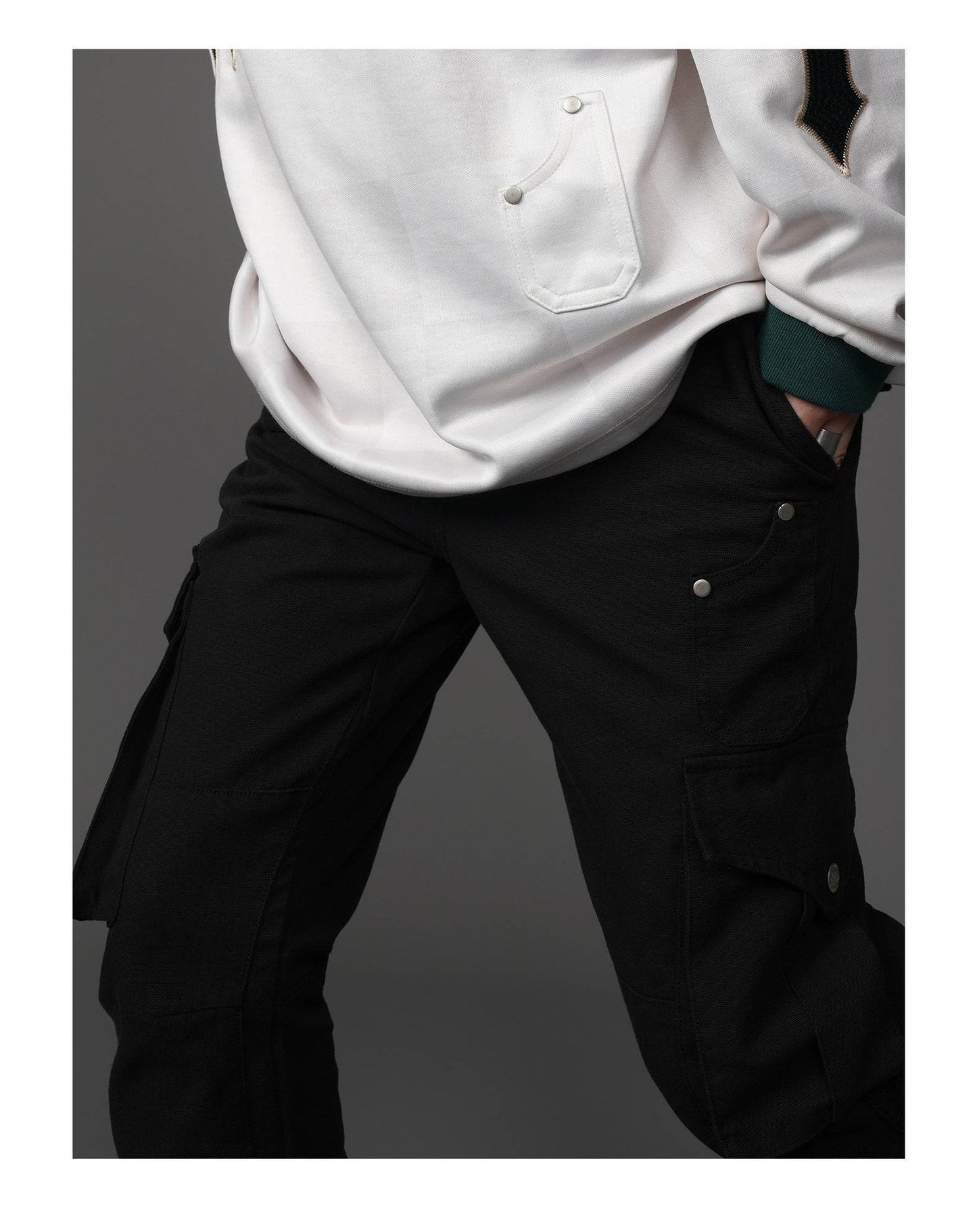 Buycenter Retro Two-color Casual Micro-flare Pants for Youth - Khaki & Black - Buy Center US