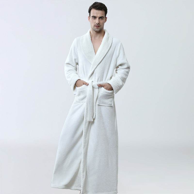 Buycenter Men's Winter Coral Fleece Nightgown - Cozy Thickened Pajamas - Buy Center US