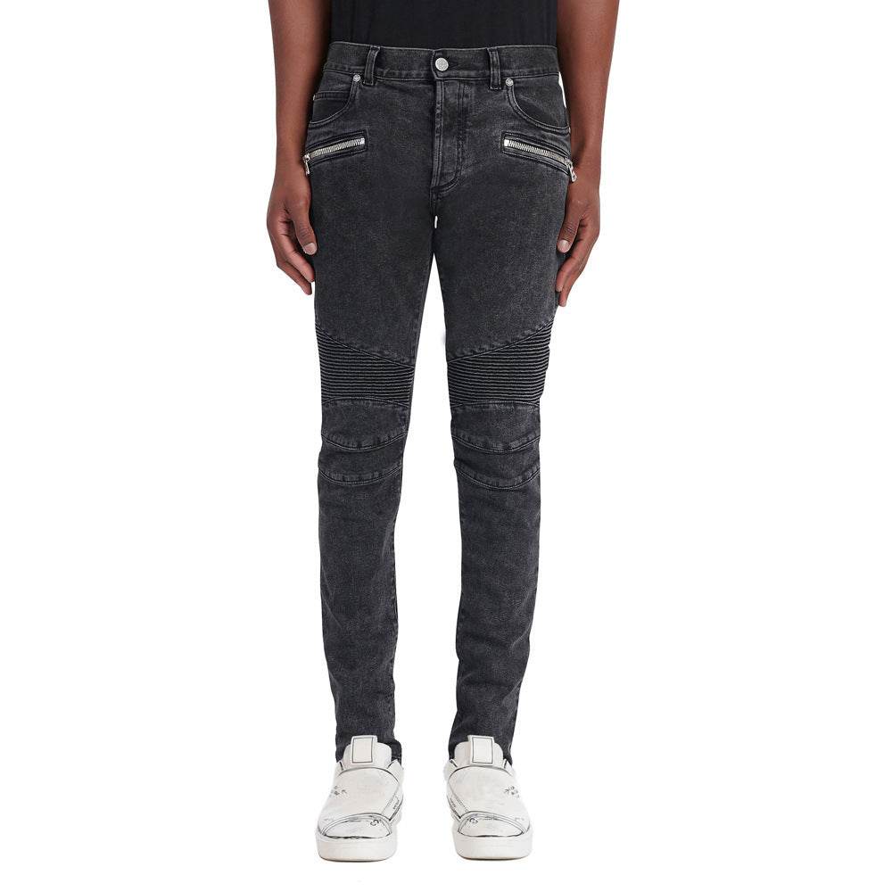 Fashionable Stretch Ripped Jeans - Snow Gray, Black, and Blue Options - Buy Center US