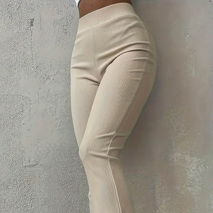 High Waist Casual Slim Fit Leggings - Stylish Bootcut Trousers for Women - Buy Center US