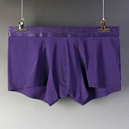 Buycenter Men's Ice Silk Boxer Briefs - Seamless Mid Waist Shorts - Buy Center US
