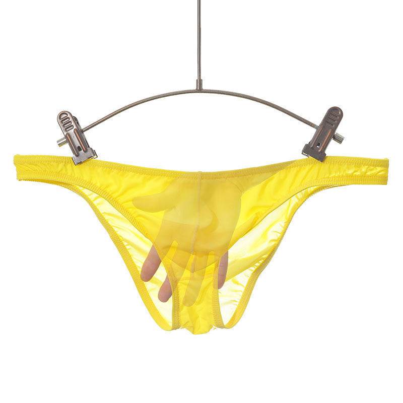 Buycenter Low Waist Men's Briefs - Transparent Ice Silk T-shaped Design - Buy Center US