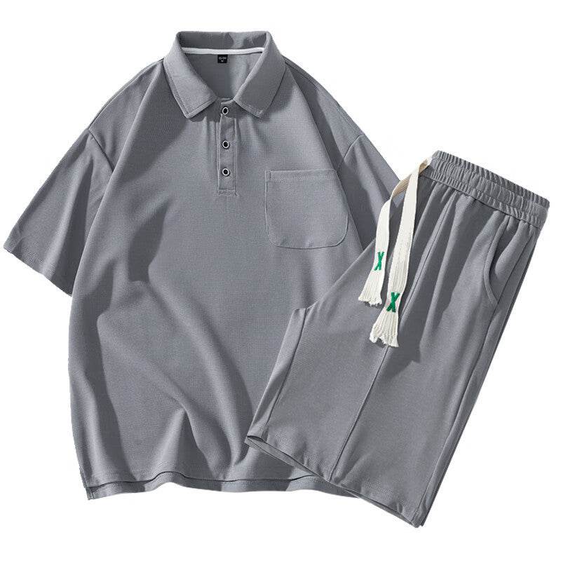 Buycenter Men's Short-Sleeved Sports Suit Set - Stylish Running & Leisure Wear - Buy Center US