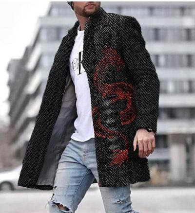 Buycenter Men's Woolen Coat - Stylish European & American Patterns - Buy Center US