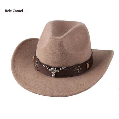 Woolen Cowboy Hat for Men & Women - Adjustable Ethnic Style Summer Accessory - Buy Center US