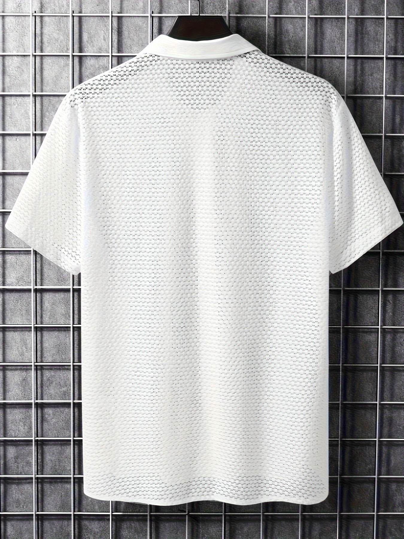 Men's Summer Slim Fit Lapel Shirt - Breathable Semi-Sheer Button Up Top - Buy Center US