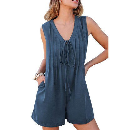 All-match Lace-up Multi-pocket Jumpsuit - Casual Korean Style Outfit - Buy Center US