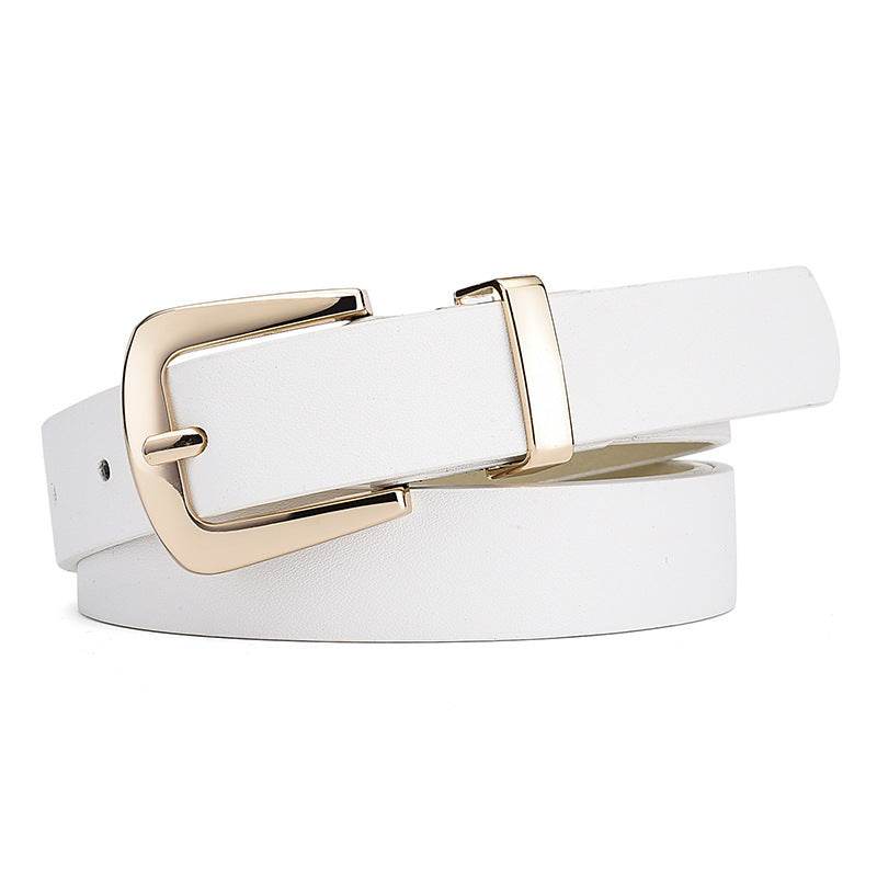 Buycenter Elegant Candy Color Belt - Fashionable Gold Buckle Accessory - Buy Center US