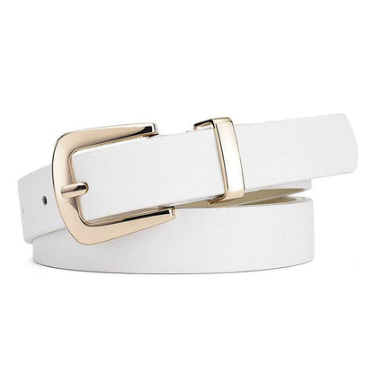 Buycenter Elegant Candy Color Belt - Fashionable Gold Buckle Accessory - Buy Center US