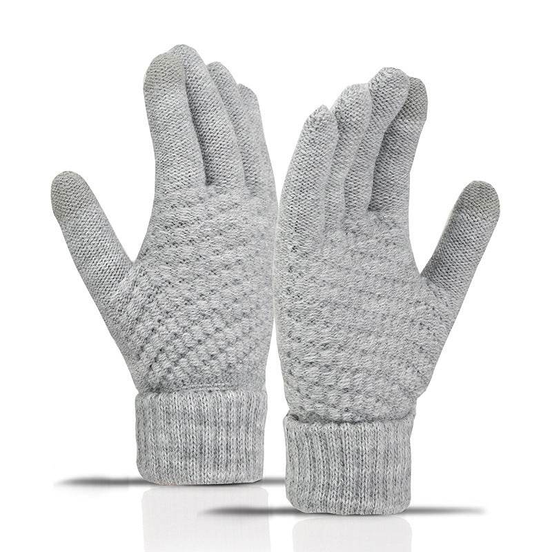 Warm Fleece-lined Cycling Gloves - Wind-proof Touchscreen Knitted Design - Buy Center US