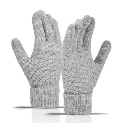 Warm Fleece-lined Cycling Gloves - Wind-proof Touchscreen Knitted Design - Buy Center US