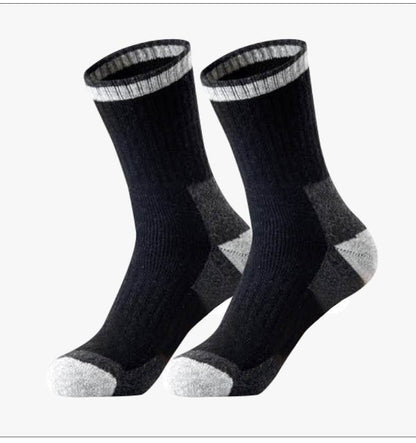 Buycenter Men's Wool Socks - Fleece Lined, Padded Warmth (5 Pairs) - Buy Center US