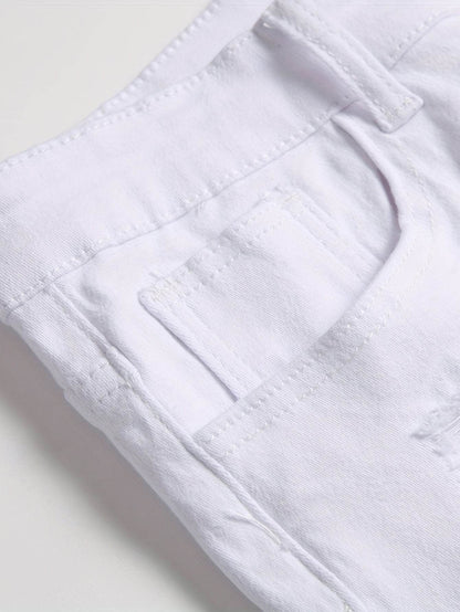 Trendy Ripped Skinny Jeans for Men - Light Wash, Stretchy Denim Fit - Buy Center US