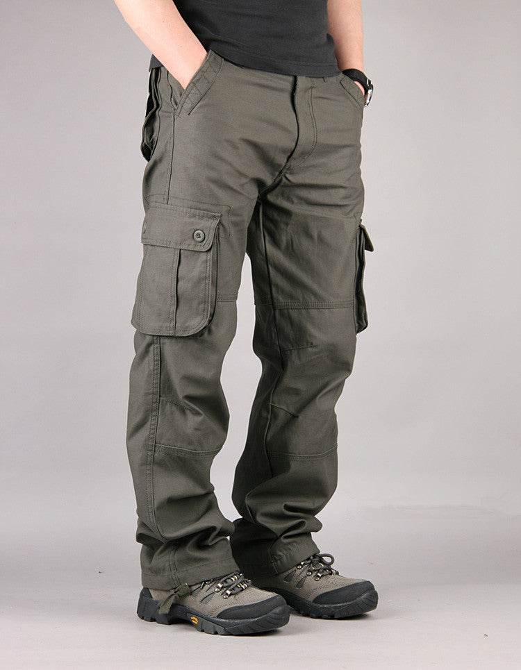 Buycenter Multi-Pocket Men's Casual Pants - Loose Fit & Stone Washed - Buy Center US
