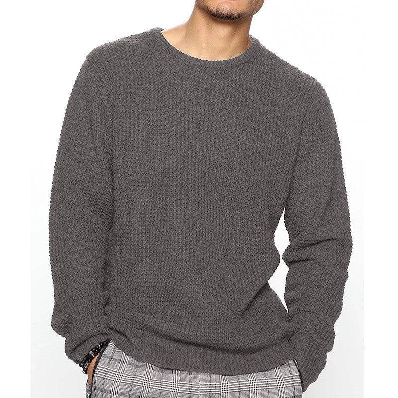 Casual Men's Long Sleeve Crew Neck Pullover - Loose Fit, Multiple Colors - Buy Center US